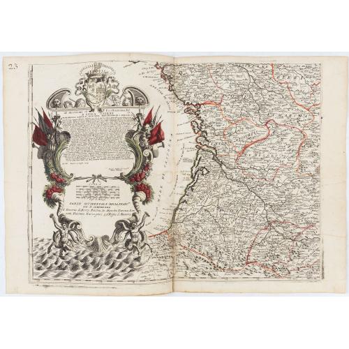 Old map image download for II Regno di Francia Diviso in Provincie e Governi ove su`Le Frontiere di esso Rappresenta il Teatro della Guerre di Flandria Germania Savoja e Lombardia.