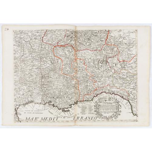 Old map image download for II Regno di Francia Diviso in Provincie e Governi ove su`Le Frontiere di esso Rappresenta il Teatro della Guerre di Flandria Germania Savoja e Lombardia.