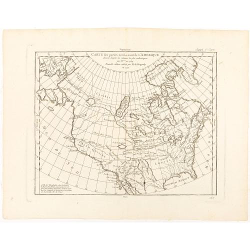 Old map image download for Carte des parties nord et ouest de L' Amerique. . .
