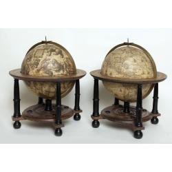 AN EXCEPTIONAL AND VERY RARE PAIR OF CELESTIAL AND TERRESTIAL GLOBES