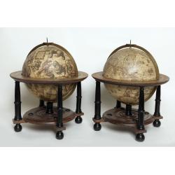 AN EXCEPTIONAL AND VERY RARE PAIR OF CELESTIAL AND TERRESTIAL GLOBES
