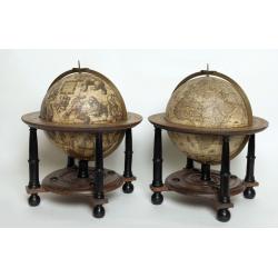 AN EXCEPTIONAL AND VERY RARE PAIR OF CELESTIAL AND TERRESTIAL GLOBES