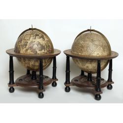 AN EXCEPTIONAL AND VERY RARE PAIR OF CELESTIAL AND TERRESTIAL GLOBES