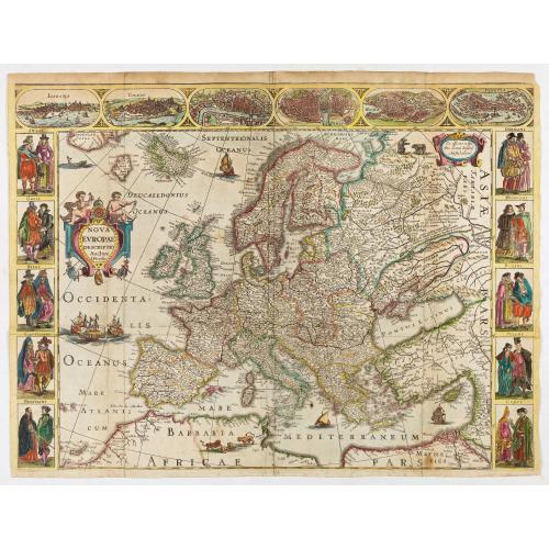 Rare, antique map of  Nova Europae descriptio.