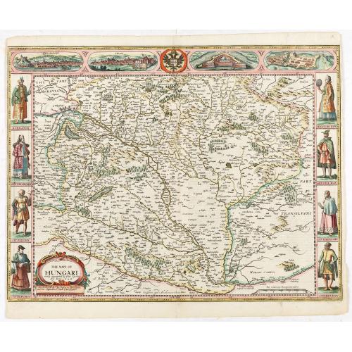 Old map image download for The mape of Hungari newly augmented by John Speede.