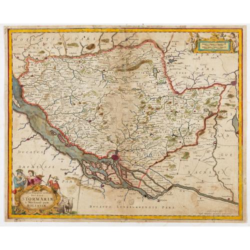 Old map image download for Tabula Geographica Novissima Ducatus Stormariae in Meridionali Parte Holsatiae.