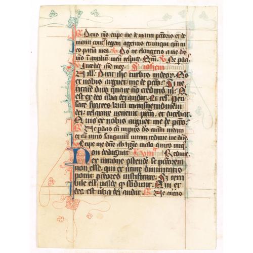 Old map image download for Manuscript leaf from a very early [around 1300] Breviary.