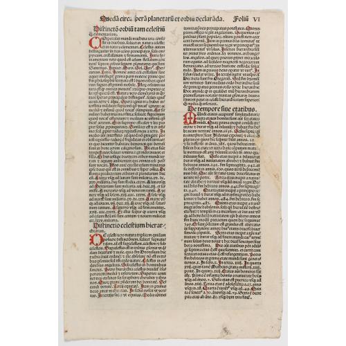 Rare, antique map of  Prima Etas Mundi. VI