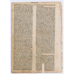 Page from a printed bible with wood block print of St. Gregorius.