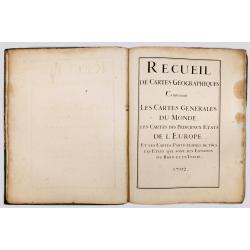 A very rare atlas by Guillaume De L'Isle, Paris, 1700, with his first address "Rue des Canettes".