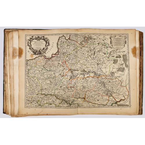 Rare, antique map of A very rare atlas by Guillaume De L'Isle, Paris, 1700, with his first address "Rue des Canettes".