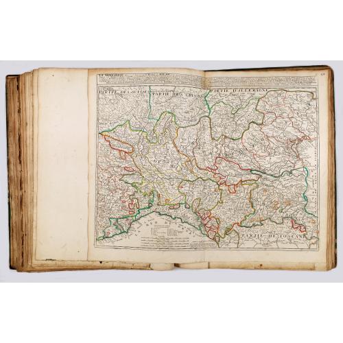 Rare, antique map of A very rare atlas by Guillaume De L'Isle, Paris, 1700, with his first address "Rue des Canettes".