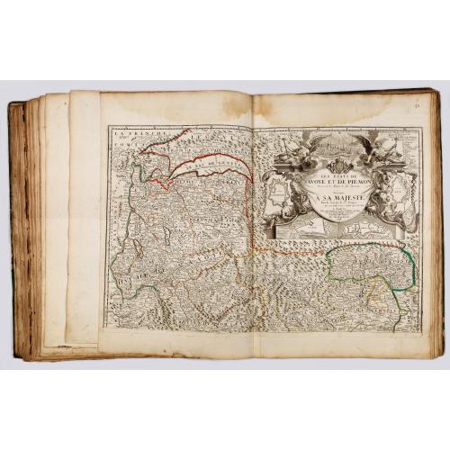 Rare, antique map of A very rare atlas by Guillaume De L'Isle, Paris, 1700, with his first address "Rue des Canettes".