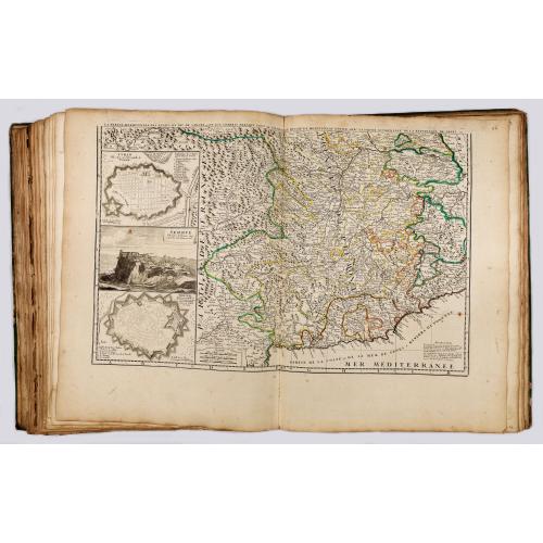 Rare, antique map of A very rare atlas by Guillaume De L'Isle, Paris, 1700, with his first address "Rue des Canettes".