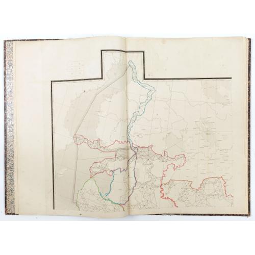 Rare, antique map of  Exposé des travaux astronomiques en Russie (Atlas) with Supplément à l’exposé des travaux astronomiques et géodésiques exécutés en Russie contenant les noms, en langue russe de toutes les positions données au chapitre V (supplément I only).