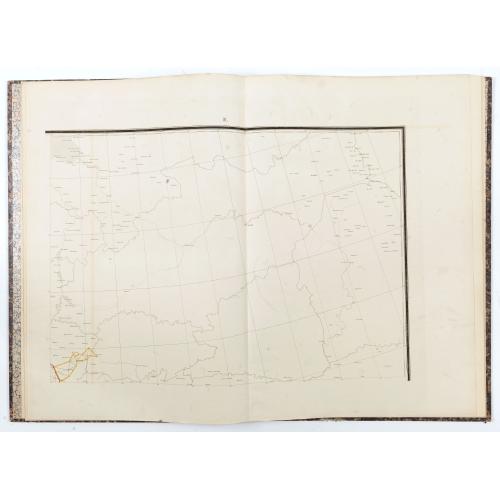 Rare, antique map of  Exposé des travaux astronomiques en Russie (Atlas) with Supplément à l’exposé des travaux astronomiques et géodésiques exécutés en Russie contenant les noms, en langue russe de toutes les positions données au chapitre V (supplément I only).
