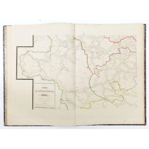 Rare, antique map of  Exposé des travaux astronomiques en Russie (Atlas) with Supplément à l’exposé des travaux astronomiques et géodésiques exécutés en Russie contenant les noms, en langue russe de toutes les positions données au chapitre V (supplément I only).