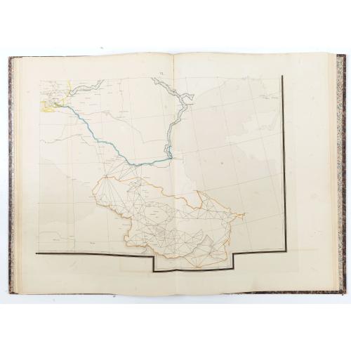 Rare, antique map of  Exposé des travaux astronomiques en Russie (Atlas) with Supplément à l’exposé des travaux astronomiques et géodésiques exécutés en Russie contenant les noms, en langue russe de toutes les positions données au chapitre V (supplément I only).