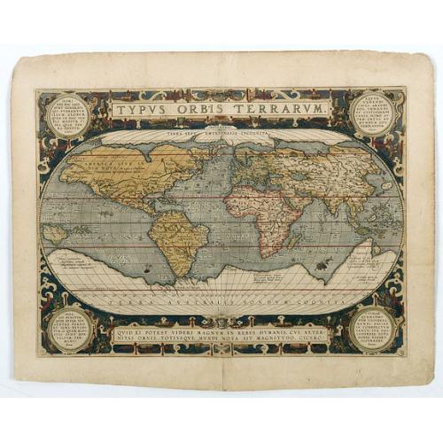 Rare, antique map of Typus Orbis Terrarum.