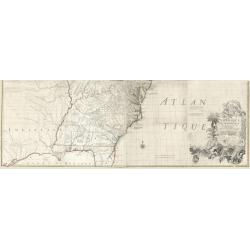 [Lower half] Amerique Septentrionale avec les Routes, Distances en miles, Limites et Etablissements François et Anglois Par le Docteur Mitchel Traduit de 'Anglois..