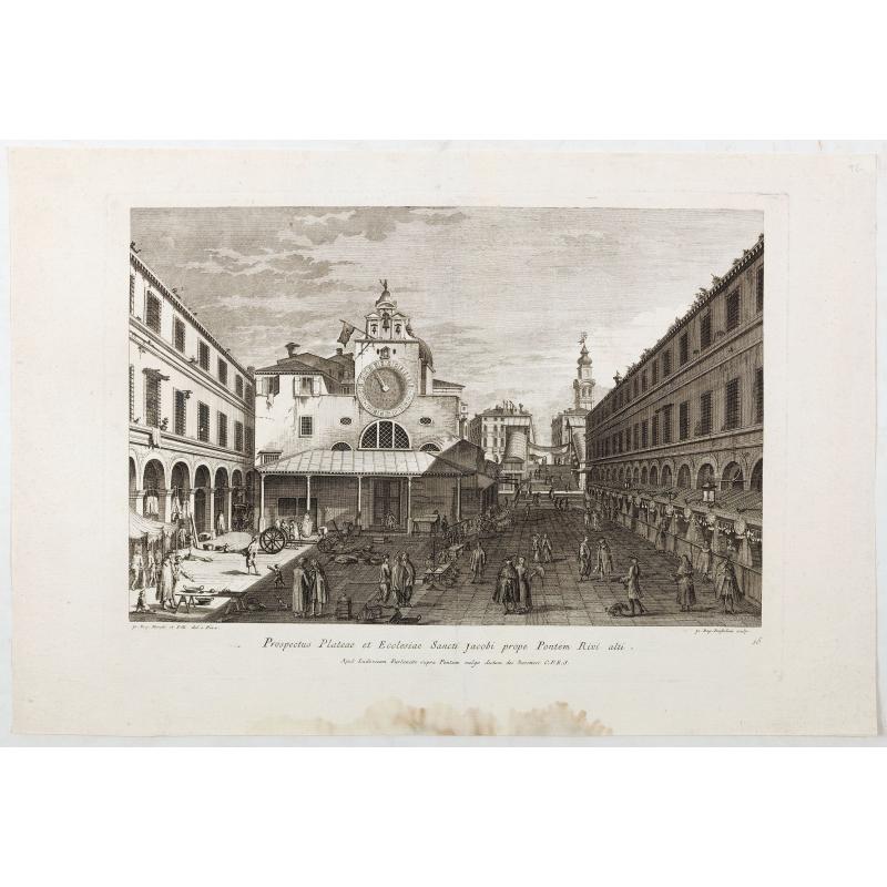 Prospectus Plateae et Ecclesiae Sancti Jacobi prope Pontem Rivi alti.