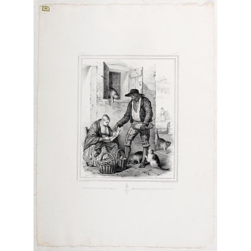 Venditori di pesci (Anguele). Marchands de petite poissons. [Fish Sellers of Venice]