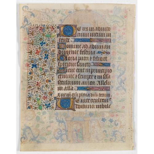 Rare, antique map of  Miniature of Annunciation.