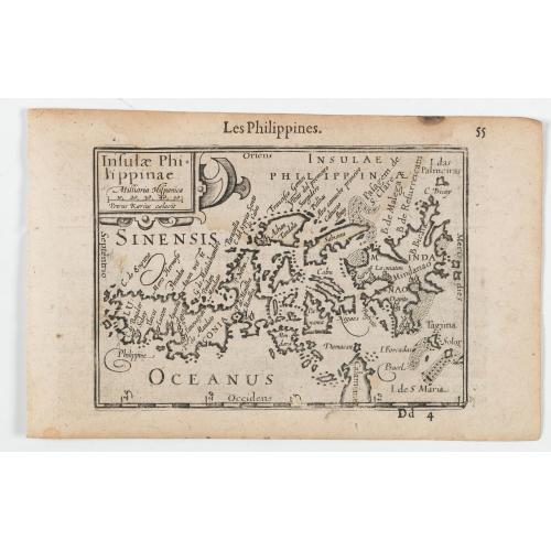 Rare, antique map of  Insulae Philippinae [Philippines].