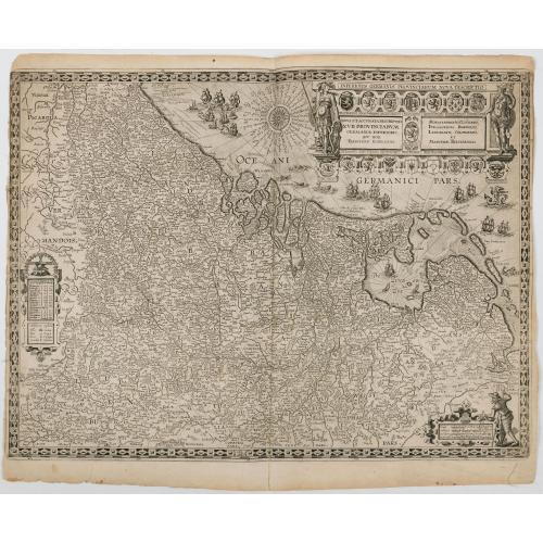 Rare, antique map of Inferioris Germaniae Provinciarum Nova Descriptio.