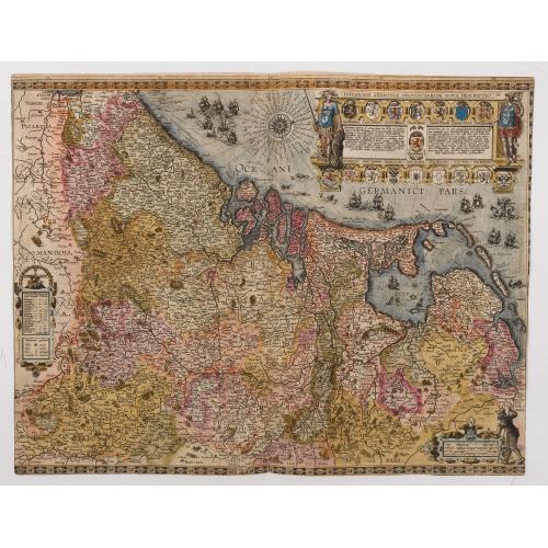 Rare, antique map of Inferioris germaniae provinciarum nova descriptio.