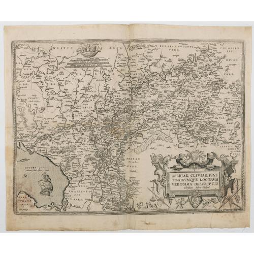 Rare, antique map of  [☺Lot of 2 maps] Gelriae, Cliviae, Finitimorumque Locorum Verissima Descriptio.