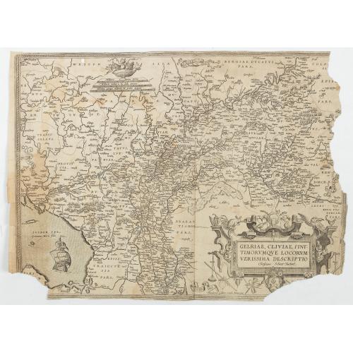 Rare, antique map of  [☺Lot of 2 maps] Gelriae, Cliviae, Finitimorumque Locorum Verissima Descriptio.