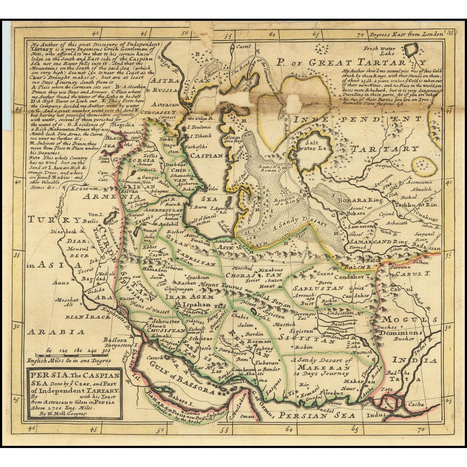 Persia The Caspian Sea Done by y. Czar and Part of Independent Tartary…