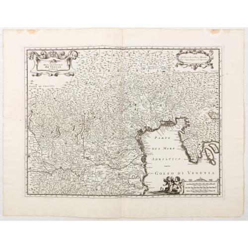 Rare, antique map of Estat De La Seigneurie De Venize en Italie.
