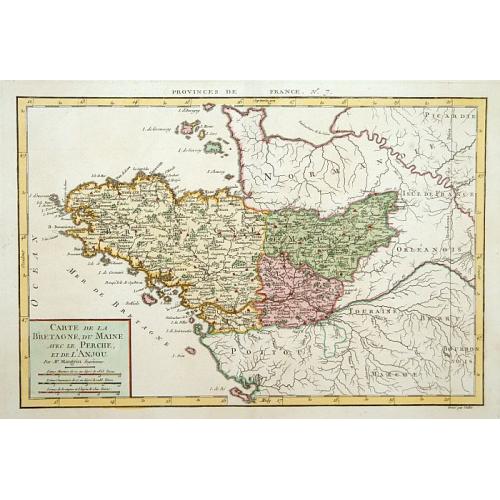 Old map image download for Carte de la Bretagne, du Maine avec le Perche et l'ANjou.