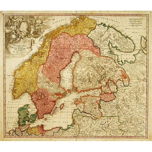 Old map image download for Scandinavia complectens Sueciae, Daniae & Norvegia.