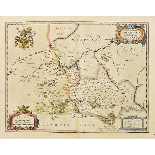 Old map image download for Archiepiscopatus Cameracensis. Archeveché de Cambray.