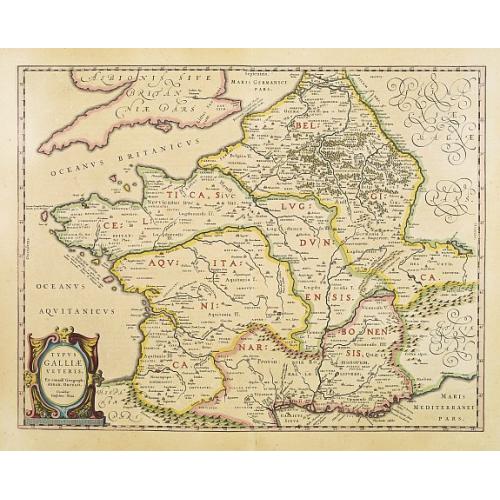Old map image download for Typus Galliae Veteris, Ex conatib' Geograph. Abrah.Ortelii.