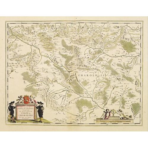 Old map image download for Les environs de l'estang de Longpendu comprenant une grande partie du COMTÉ DE CHAROLOIS par Iean van Damme Sr. d'Amendale.