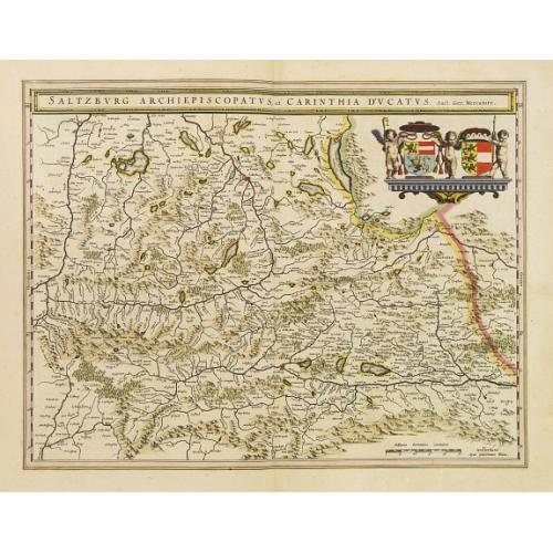 Old map image download for Saltzburg Archiepiscopatus, et Carinthia Ducatus.
