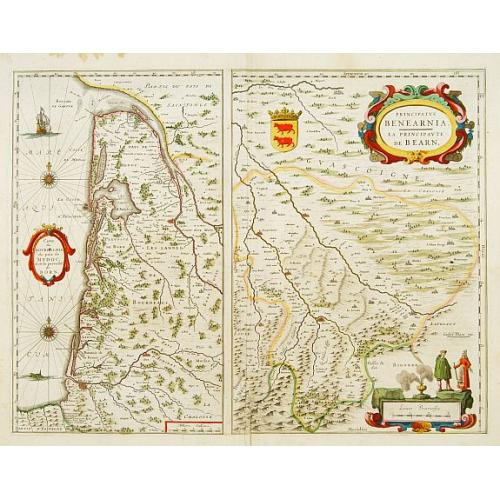 Old map image download for Principatus BENEARNIA. La principauté de BEARN.