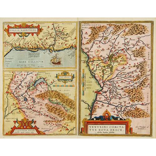 Old map image download for Venuxini Comitatus Nova Descr. / Gallia Narbonensis. / Sabaudiae Ducat.