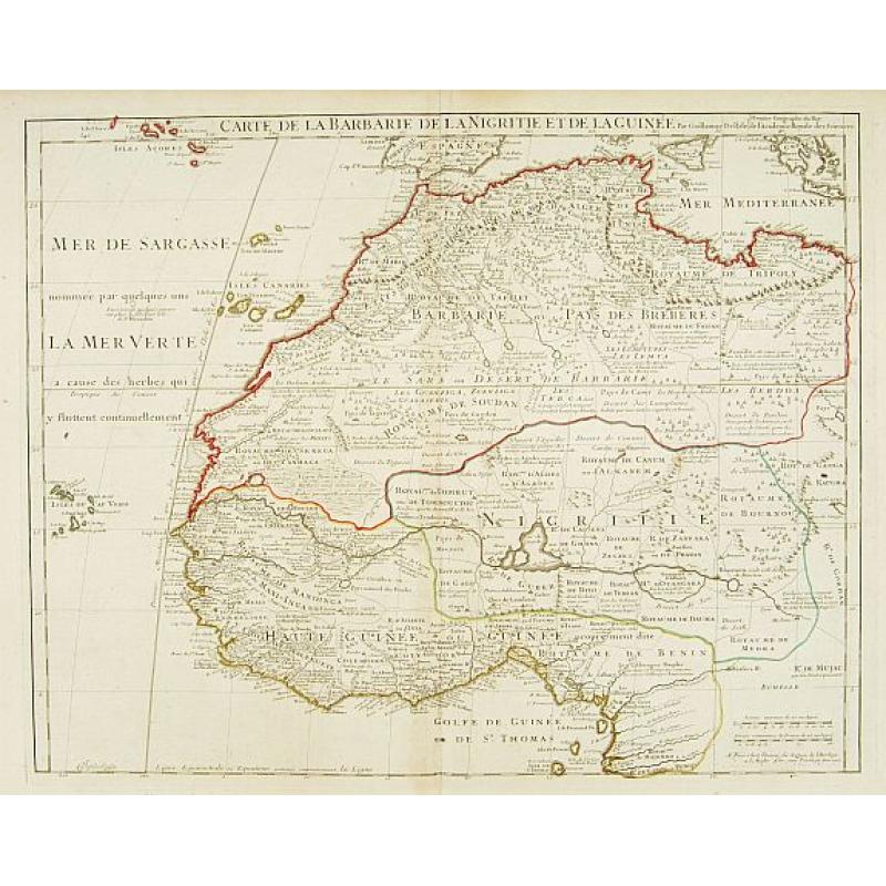 Carte de la Barbarie de la Nigritie et de la Guinée