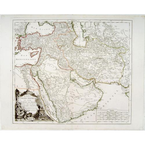 Old map image download for Etats du Grand-Seigneur en Asie, empire de Perse, pays des Usbecs, Arabie et Egypte.