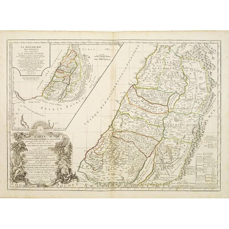 Carte de la terre des Hébreux / La Monarchie des Hébreux..