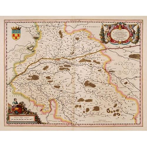 Old map image download for Ducatus Turonensis...ab Isaaco Franco...TOURAINE.