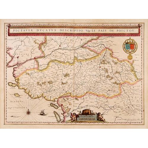 Old map image download for Pictaviae ducatus descriptio, vulgo le pais de Poitou.