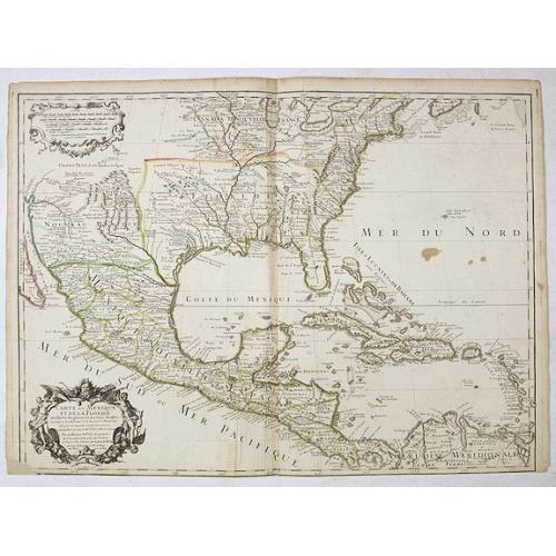 Old map image download for Carte du Mexique et de la Floride des Terres Angloises et des Isles Antilles...