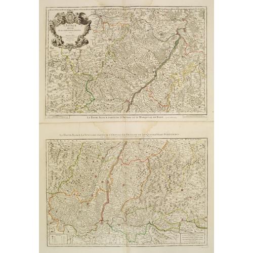 Old map image download for (Set of 2 maps) L'Alsace divisée en ses pincipales parties.
