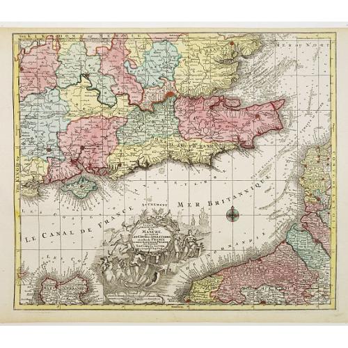 Old map image download for La plus grande partie de la Manche, qui contient les Côtes d'Angleterre?